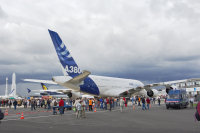 Vue arrière de l'A380 au sol