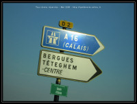 panneau de la route de Bergues