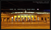Photo de nuit de la Gare de Montpellier