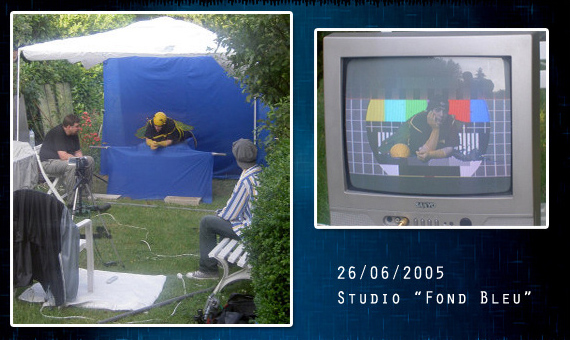 Tournage sur fond bleu